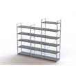 Pemberly Row Set of 2 Wood and Steel AdjusTables Bookcases in Brown