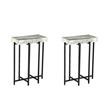 Pemberly Row Set of 2 White Genuine Marble Top 24-