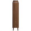 Pemberly Row Set of 2 Modern Particleboard Wood Bookcases in Walnut