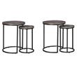 Pemberly Row Set of 2 2 Piece Nesting End Tables Set in Gray and Black