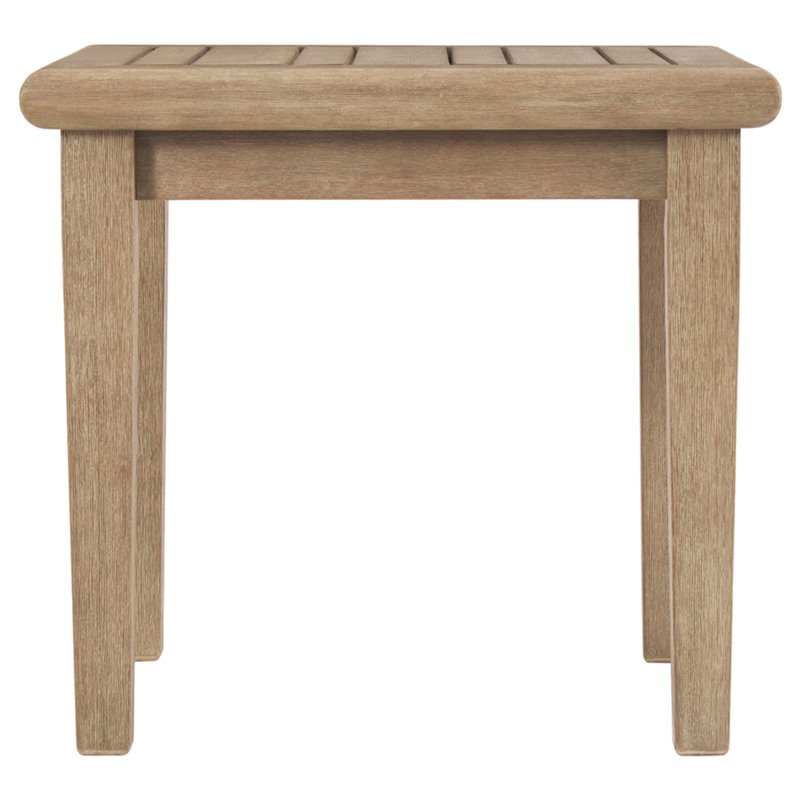 Pemberly Row Set of 2 Square Patio End Tables in Grayish Brown