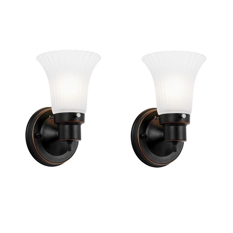 Pemberly Row Set of 2 Traditional Wall Lights in Oil-Rubbed Bronze