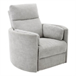 Pemberly Row Set of 2 Polyester Power Swivel Glider Recliner in Mineral White