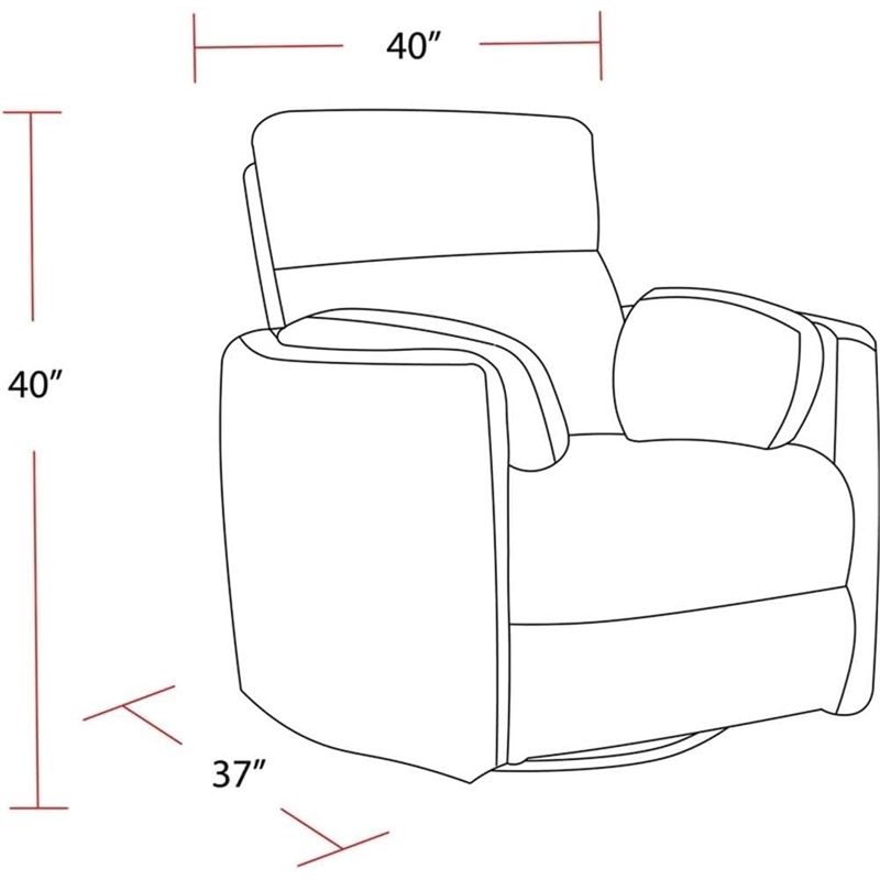 Pemberly Row Set of 2 Fabric Power Swivel Glider Recliner in Revel Oyster/White