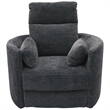 Pemberly Row Set of 2 Polyester Fabric Power Swivel Glider Recliner in Black