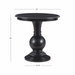 Pemberly Row Set of 2 Round Wood Accent Tables with Pedestal Base in Jet Black