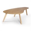 Pemberly Row Curved Top and Tapered Splayed Legs Coffee Table in Oak