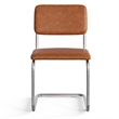 Pemberly Row Modern Vegan Leather Side Chair (Set Of 2) in Brown