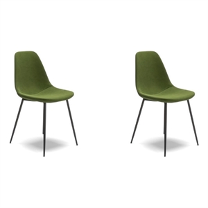 Pemberly Row Performance Velvet Side Chairs (Set of 2) in Forest