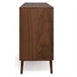 Pemberly Row Contemporary Scandinavian 6-Drawer Dresser in Walnut