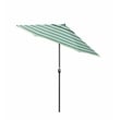 Pemberly Row 9' Tilt Crank Lift Patio Umbrella in Seville Seaside
