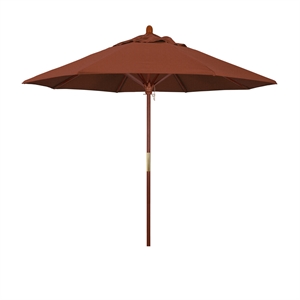 Pemberly Row 9' Wood Pole Hardwood Ribs Push Lift in Terracotta