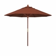 Pemberly Row 9' Wood Pole Hardwood Ribs Push Lift in Terracotta