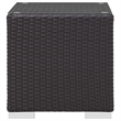 Pemberly Row Aluminum and Rattan Patio Side Table in Espresso
