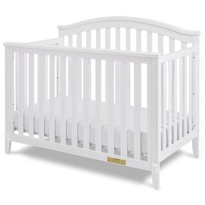 Pemberly Row Contemporary 4-in-1 Convertible Crib in White Finish