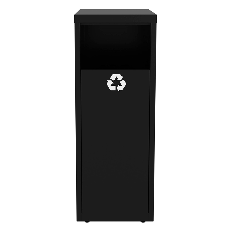 Pemberly Row Modern / Contemporary Metal Recycling Tower in Black