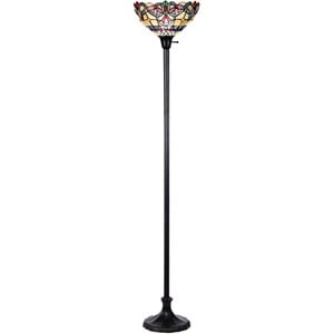 Pemberly Row 1 Light Victorian Torchiere Floor Lamp 14&quot Shade