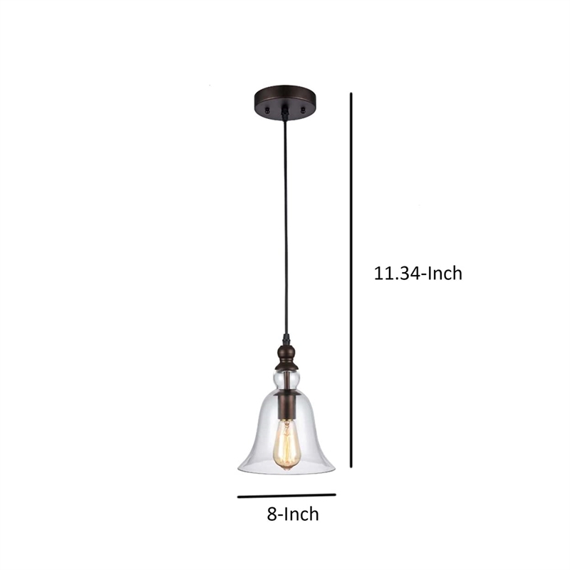 Pemberly Row Industrial 1 Light Rubbed Bronze Ceiling Mini Pendant 8