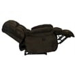 Pemberly Row Power Lay Flat Recliner in Brown Polyester Fabric