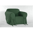 Pemberly Row Cotton Duck One Piece Chair Slipcover in Hunter Green