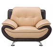 Pemberly Row Yellow Brown and Brown Color With Genuine Leather Chair