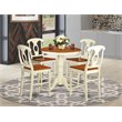 Pemberly Row 5-piece Wood Dining Table Set in Buttermilk/Cherry