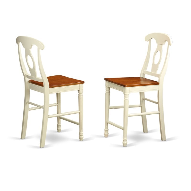 Pemberly Row 5-piece Wood Dining Table Set in Buttermilk/Cherry