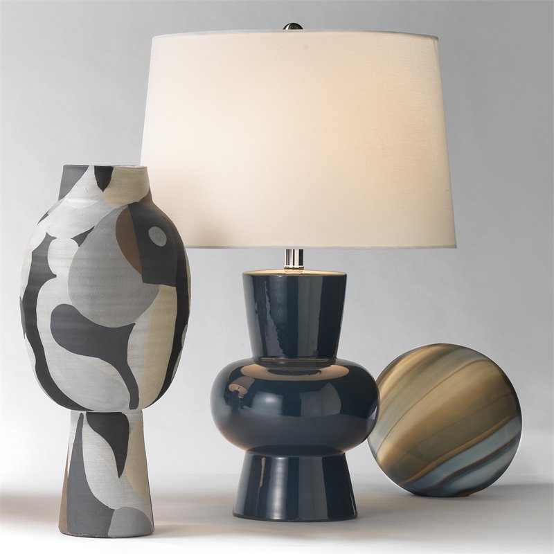 Pemberly Row Contemporary Ceramic Tall Vase in Multi-Color Finish