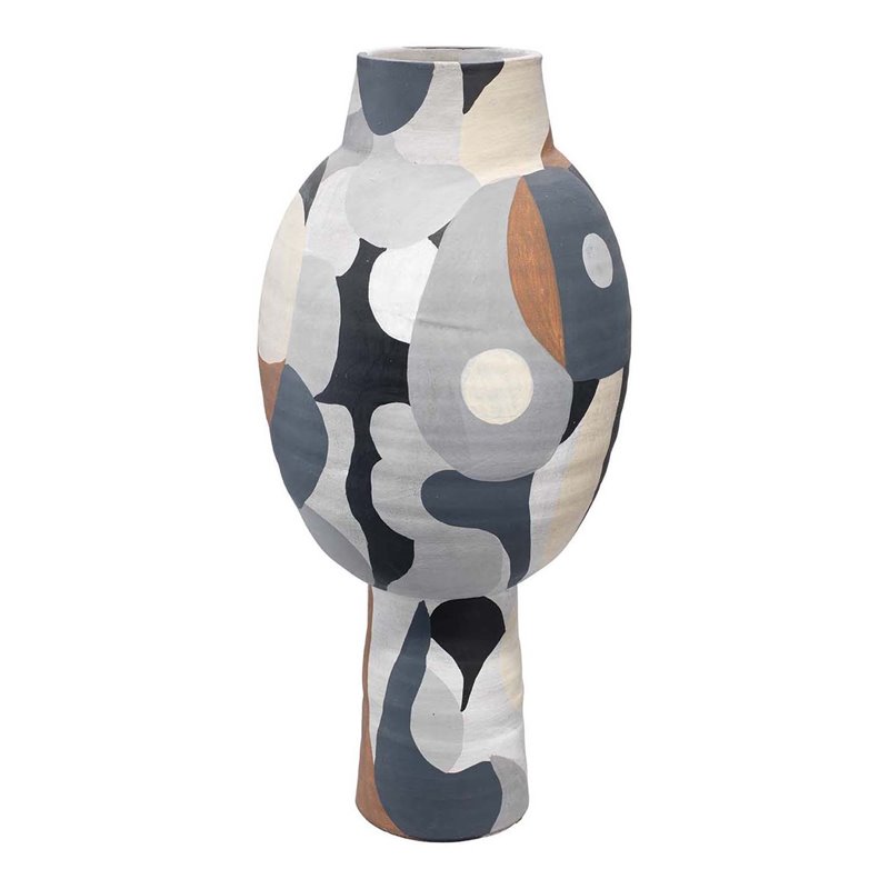 Pemberly Row Contemporary Ceramic Tall Vase in Multi-Color Finish