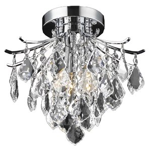 Pemberly Row 3-Light Transitional Metal Flush Mount in Chrome