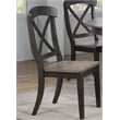 Pemberly Row 5-Pc X-Back Wood Dining Set in Gray & Black Stone