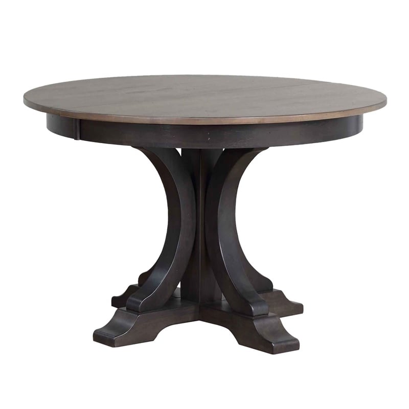 Pemberly Row 5-Pc X-Back Wood Dining Set in Gray & Black Stone