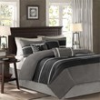 Pemberly Row 7-piece Polyester Faux Suede Comforter Set in Black