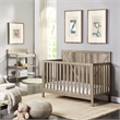Pemberly Row Farmhouse Wood 4-in-1 Convertible Crib - Vintage Chestnut