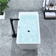 Pemberly Row Acrylic Flatbottom Soaking Bathtub in White with Drain/Overflow