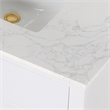 Pemberly Row Wood Vanity in White w/ Grain White Composite Stone Top no Mirror
