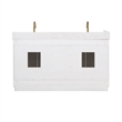 Pemberly Row Wood Vanity in White w/ Grain White Composite Stone Top no Mirror