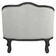 Pemberly Row Linen Chair with Wooden Frame and Pillow in Gray and Dark Brown