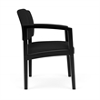 Pemberly Row Reception Waiting Room Healthcare Guest Chair / Black Wood / Black