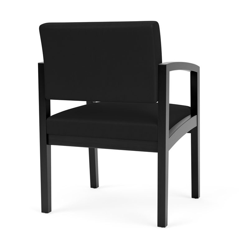 Pemberly Row Reception Waiting Room Healthcare Guest Chair / Black Wood / Black