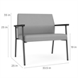Pemberly Row Reception Waiting Room Bariatric Chair / Black Steel / Navy Blue