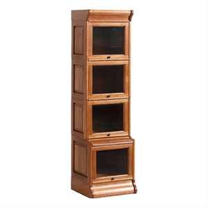 Pemberly Row Modern Wood Narrow Barrister Bookcase in Cherry