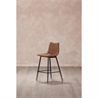 Pemberly Row Modern Barstool Tan Set of 2 Brown Vegan Leather