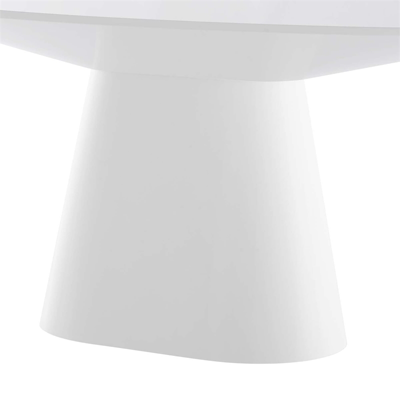 Pemberley Row MDF Wood White Dining Table Oval High Gloss 75