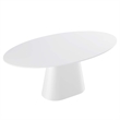 Pemberley Row MDF Wood White Dining Table Oval High Gloss 75
