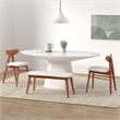 Pemberley Row MDF Wood White Dining Table Oval High Gloss 75
