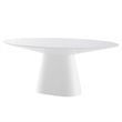 Pemberley Row MDF Wood White Dining Table Oval High Gloss 75