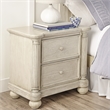 Pemberly Row Traditional Wood Nightstand in Weathered White Finish