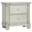 Pemberly Row Traditional Wood Nightstand in Weathered White Finish