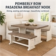 Pemberley Row Mahogany Off White and Brown Dining Set Rectangular Reversible 75